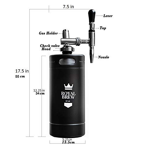 4 Matte Flat Black 128 oz Royal Brew Nitro Cold Brew Coffee Maker Home Keg Kit System