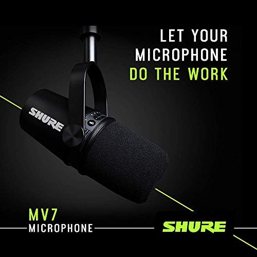 3 Shure MV7 Silver + Gator 3000 Microphone Boom Stand