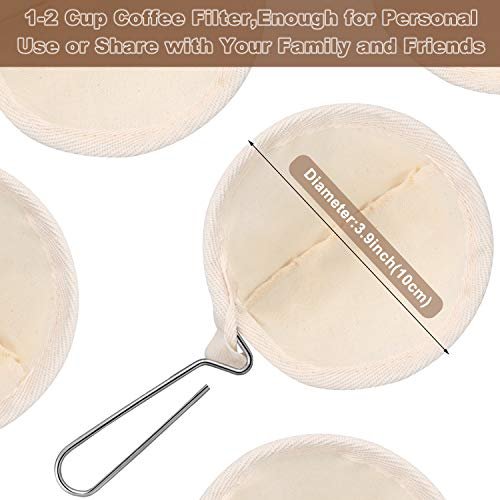 1 4 Pack Flannel Coffee Filters Reusable Coffee Dripper with Steel Handle Handmade Accessories for Home Office Use