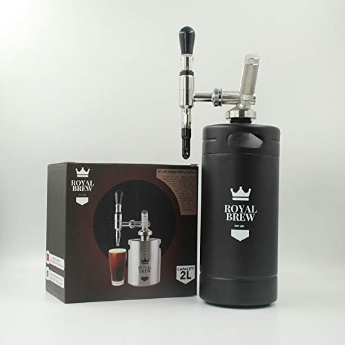 5 Matte Flat Black 128 oz Royal Brew Nitro Cold Brew Coffee Maker Home Keg Kit System