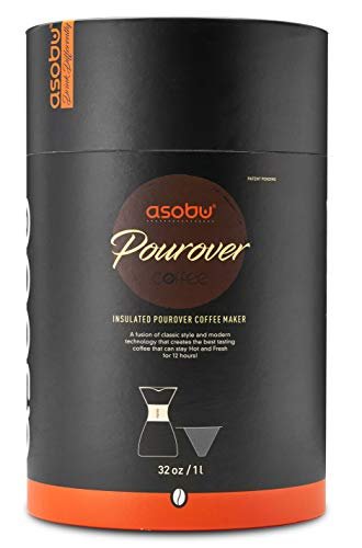 5 Red Asobu 32 oz. Pour Over Coffee Maker with Double-Wall Vacuum Insulation
