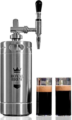 1 Nitro Cold Brew Coffee Maker: The Royal Brew Home Keg Kit System (128 oz, Stainless Steel)