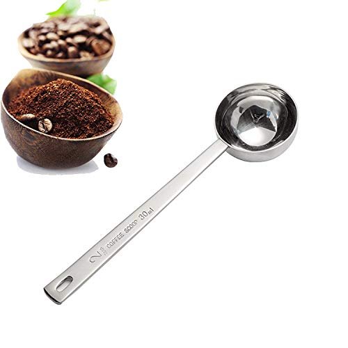 2 IZELOKAY Stainless Steel Coffee Scoop with Long Handle - 2 Tablespoon (30ML) Measurement