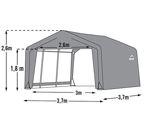 4 ShelterLogic Shed-in-a-Box All Season Steel Metal Peak Roof Outdoor Storage Shed with Waterproof Cover and Heavy Duty Reusable Auger Anchors 12' x 12'