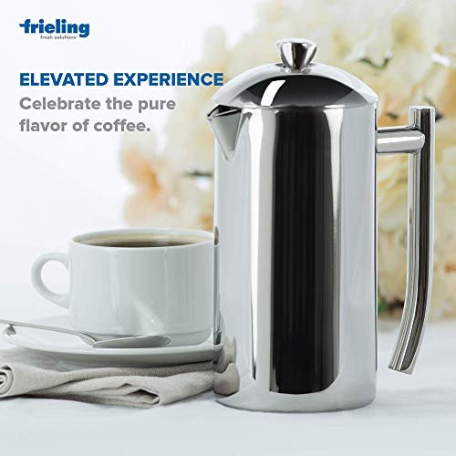 4 Frieling USA Stainless-Steel French Press Coffee Maker with Double-Walled Design in Convenient Packaging