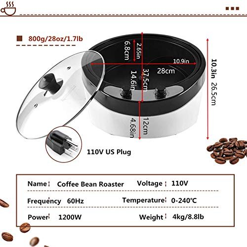 3 Home Coffee Bean Roaster (110V) - JIAWANSHUN 800g Electric Coffee Roasting Machine