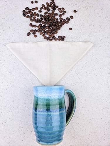 6 Zero Waste Canadian Coffee Filter - Sustainable Hemp and Organic Cotton Pour Over Cloth