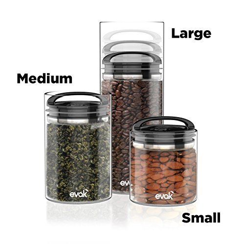 2 Prep-Evak 2 Cup Storage Jar with Stylish Charcoal Lid