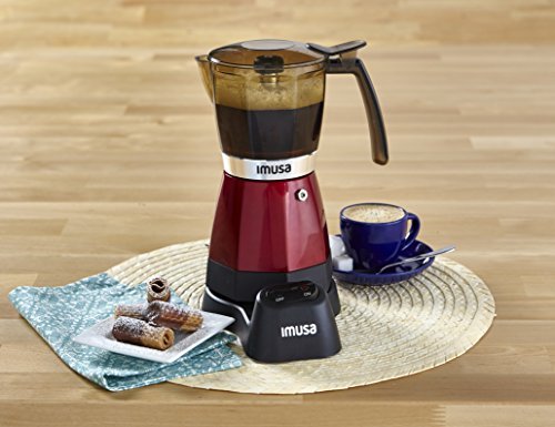 2 Electric Espresso/Moka Maker by IMUSA USA, Red, 3-6 Cups