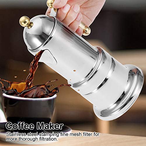 1 Stainless Steel Stovetop Espresso Maker: 4-Cup Durable Moka Pot with Safety Valve