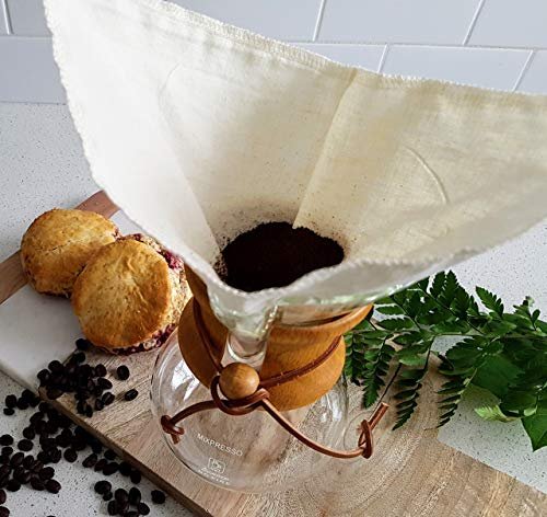2 Zero Waste Canadian Coffee Filter - Sustainable Hemp and Organic Cotton Pour Over Cloth
