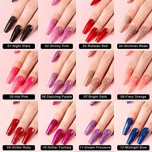 3 REDNEE Fast Quick Dry Dip Powder Nail Starter Kit 24 Colors Advanced Formula Acrylic Dipping Powder System with Travelling Bag RE13