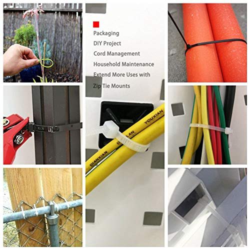 5 HS Clear Zip Ties 6 Inch Small (100 Pack) 18 LBS Self Locking Zip Ties White Nylon Ties Thin