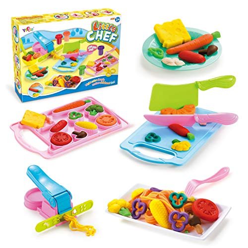 1 JHONG Play Dough Toys for Kid Kitchen Creations Little Chef playdough Set Games