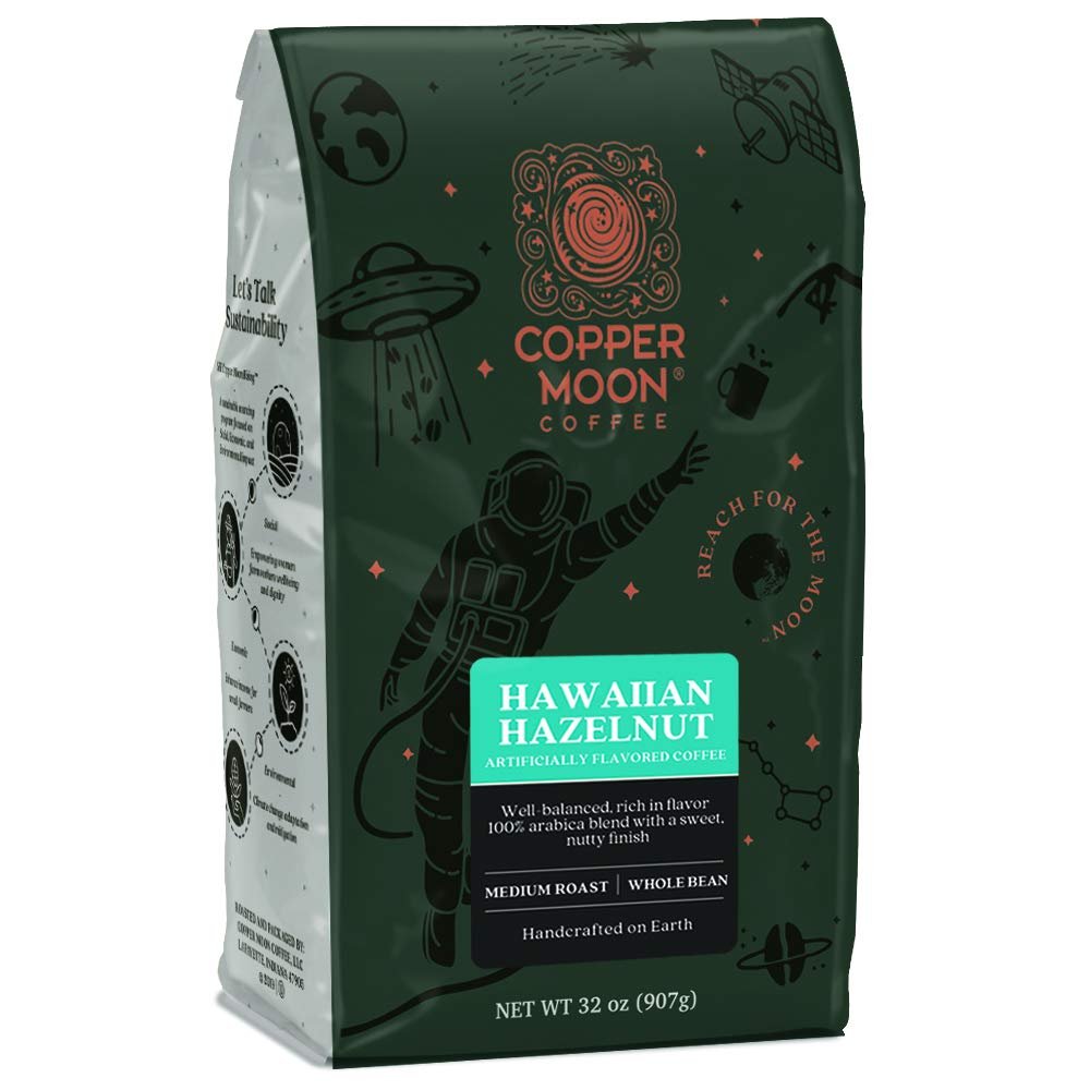 1 Hawaiian Hazelnut Blend Medium Roast Coffee - 2lb, Copper Moon