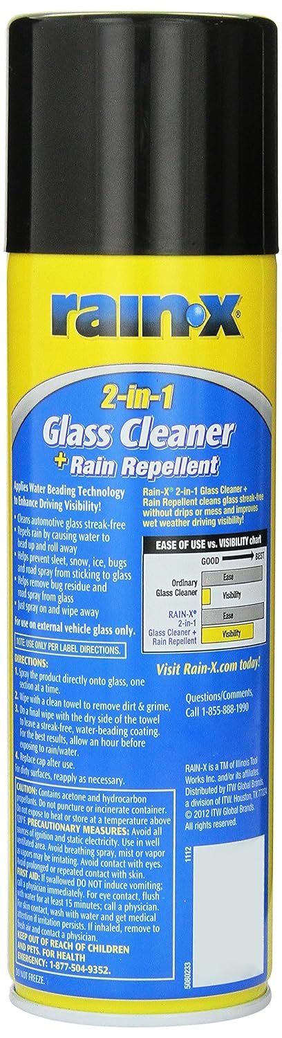3 Rain-X 2-in-1 Foaming Glass Cleaner with Rain Repellent - 18 oz bottle