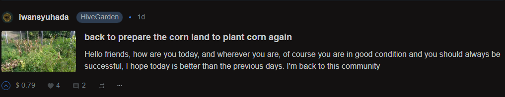 @iwansyuhada back to prepare the corn land to plant corn again