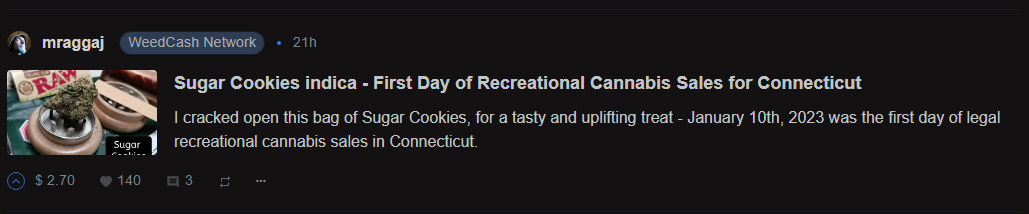 @mraggaj Sugar Cookies indica - First Day of Recreational Cannabis Sales for Connecticut