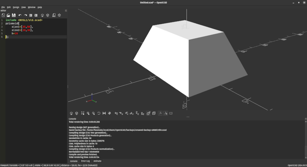 https://images.ecency.com/DQmcGQGyxQdTW5WLfXcBkZs4FrxZGD7NHzn1SDeJCFCEiLv/openscad_screen.png