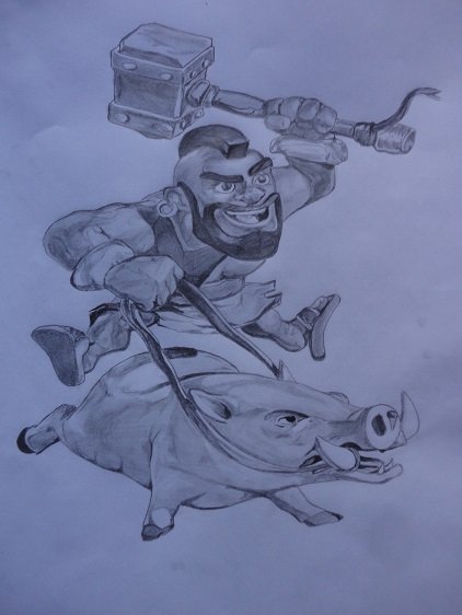 ENG-ESP] Drawing Series of drawings of CLASH ROYALE (Riding pigs) drawing  in Graphite Pencil ... / / Dibujando Serie de dibujos de CLASH ROYALE  (Monta puercos) dibujo en Lapiz De Grafito | PeakD