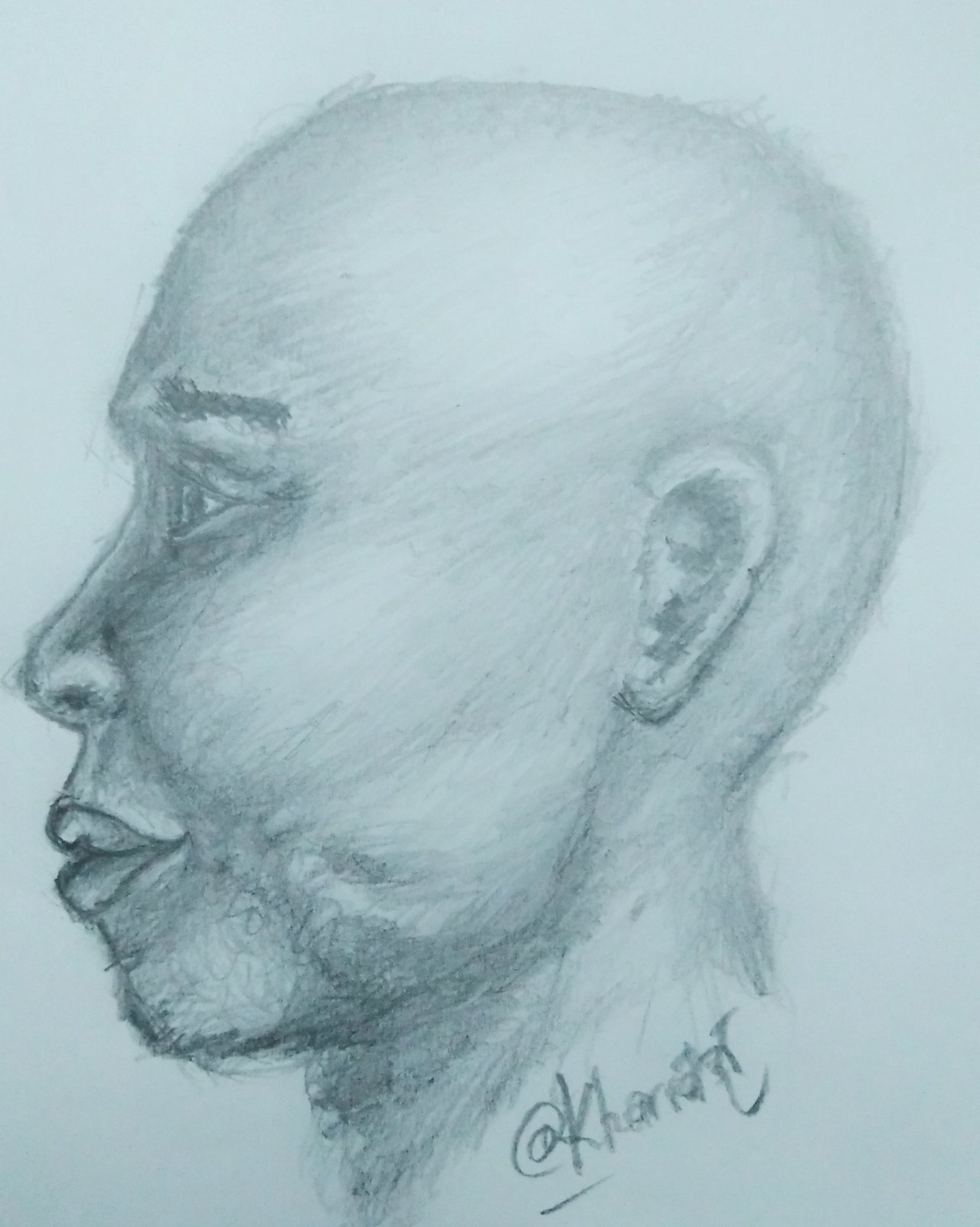 Howto Quickly Draw A Human Face From The Side Graphite Pencil Drawing Peakd