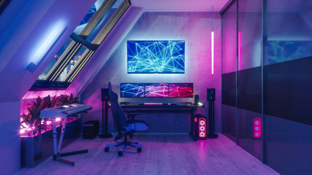 A fresh studio clean and ready for production. By @zero_beats #musicpro…   Dormitorio de gamer, Decoración de oficina en casa, Decoración de  habitación de juegos