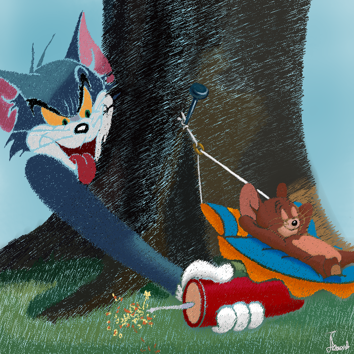 My Tom and Jerry Painting in Dashes. | PeakD