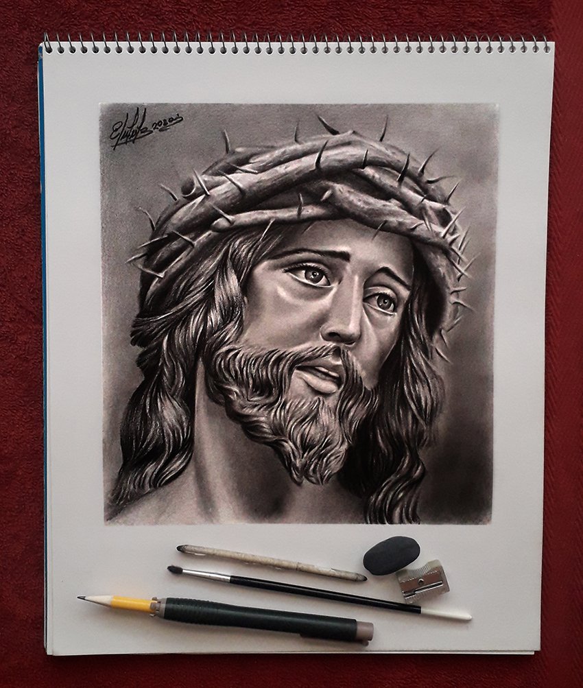 Drawing Christ. My portrait in Realistic drawing... Dibujando a Cristo. Mi retrato en dibujo Realista.. | PeakD Drawing Christ. My portrait in Realistic drawing... Dibujando a Cristo. Mi retrato en dibujo Realista.. | PeakD