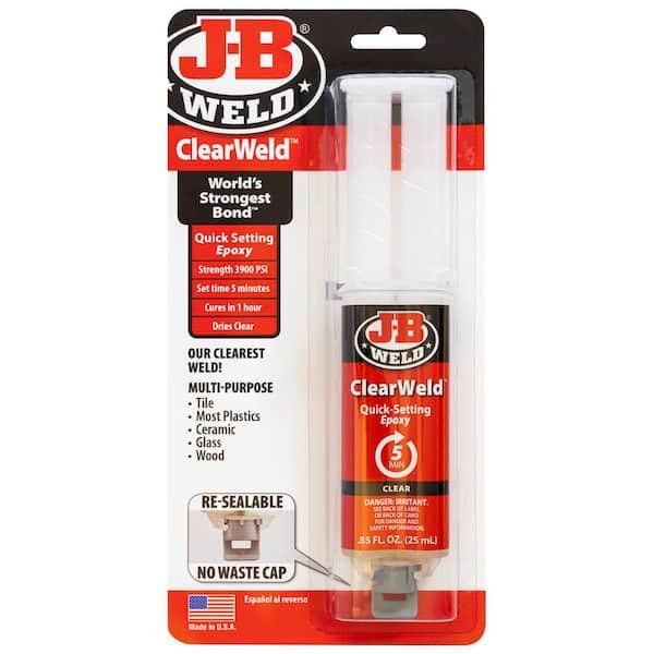 1 J-B Weld ClearWeld Epoxy Adhesive, 25 ml syringe