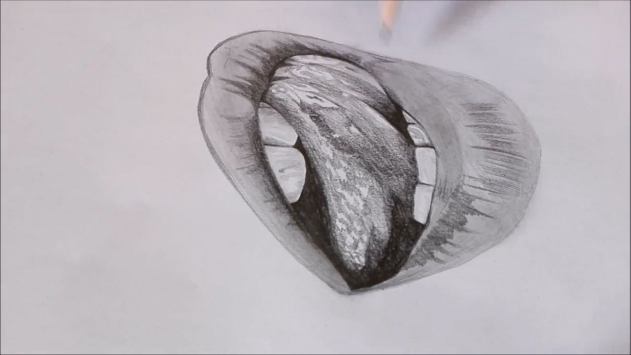 tongue pencil drawing