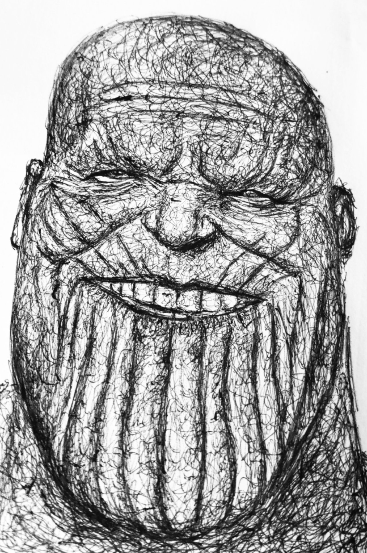 DRAWING OF THE CRAZY TITAN THANOS  Steemit