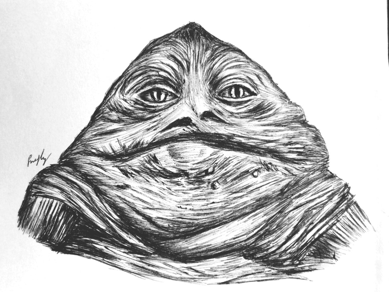 Jabba The Hunt From Star Wars (Ink Drawing 2) | PeakD