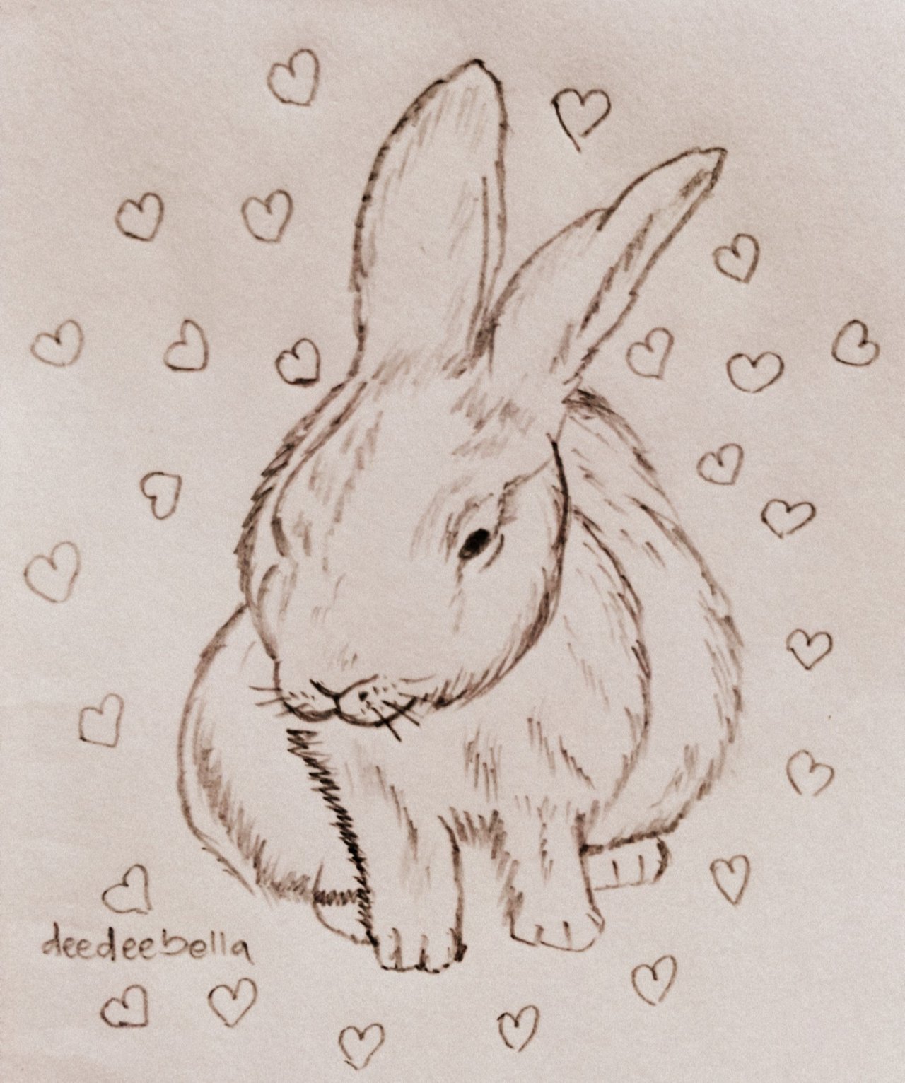 Big Rabbit Easter Bunny Pencil Draw Nursery Wall Art Kids Art Gift  Forest animal White background Stock Photo  Alamy