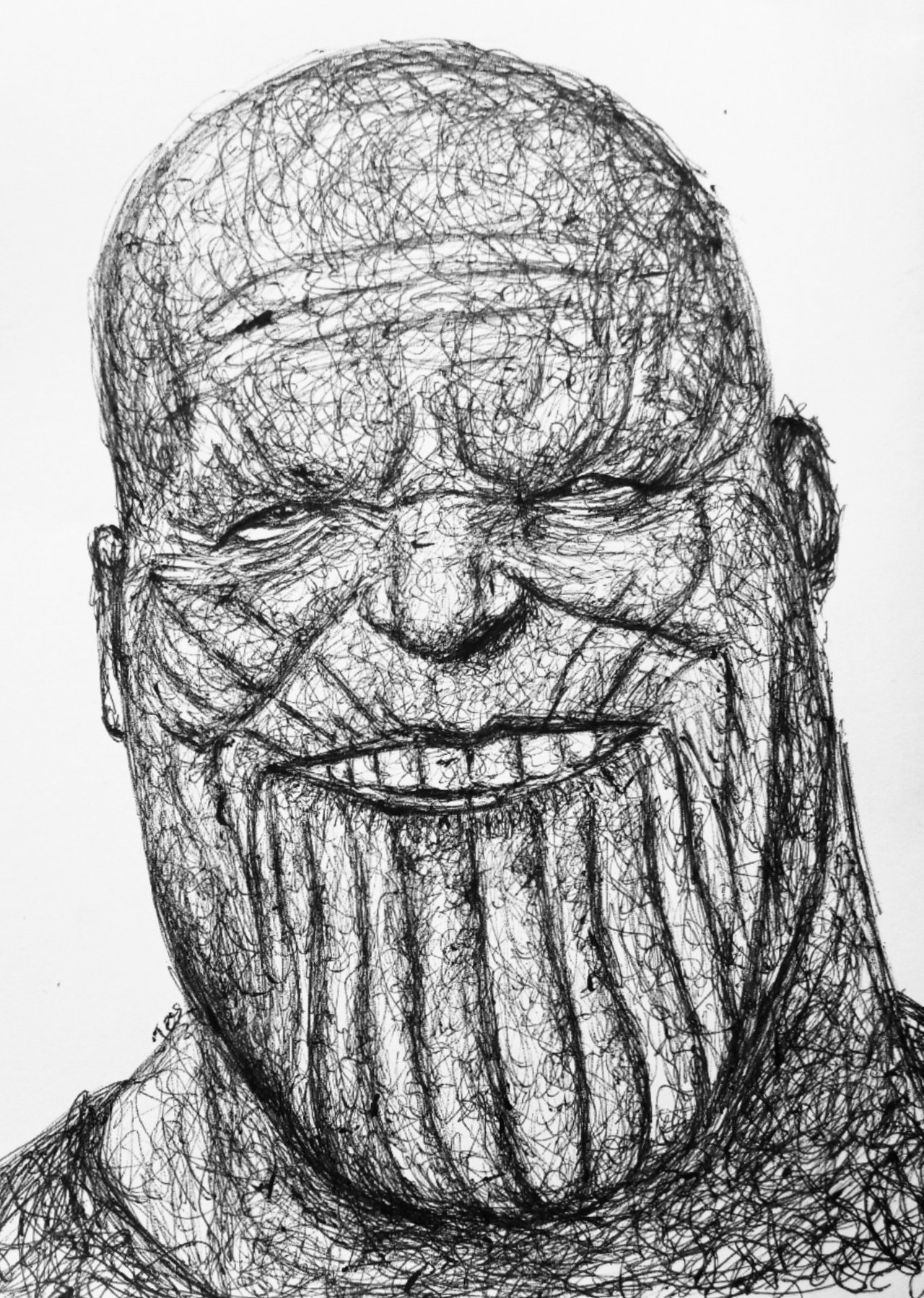 Thanos Drawing  Portrait drawing Marvel drawings Drawings