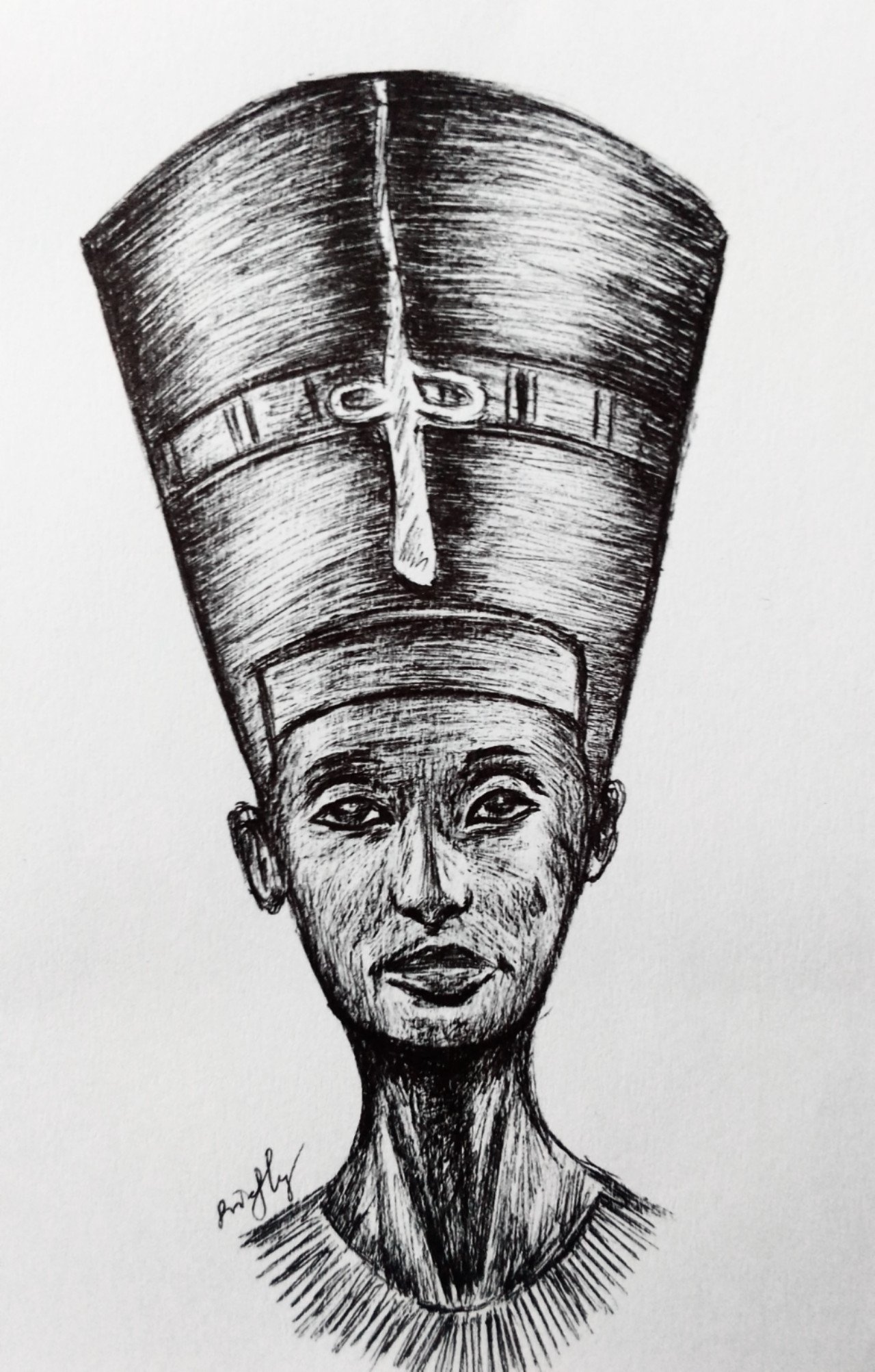 Nefertiti manga drawing Egyptian queen isolated illustartion Stock Photo   Alamy