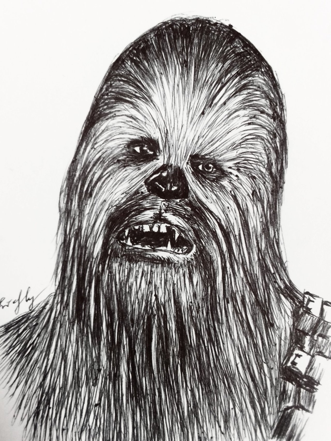 chewbacca head drawing