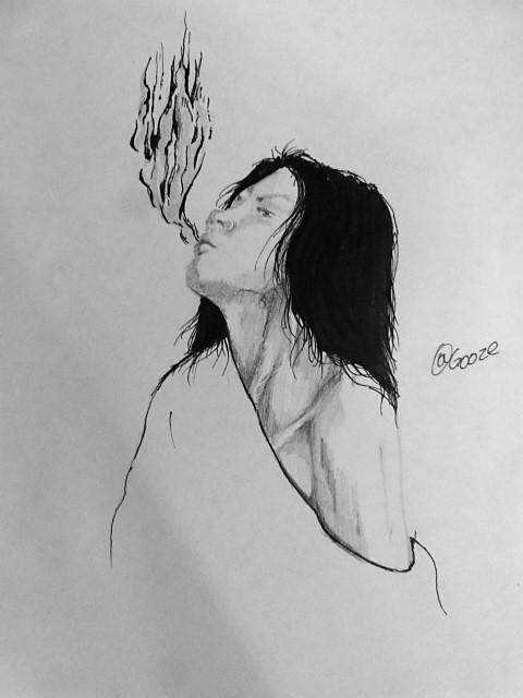 smoke pencil drawing