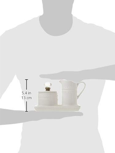 4 Vintage-inspired Cream and Sugar Set with Farmhouse Charm, One Size, White