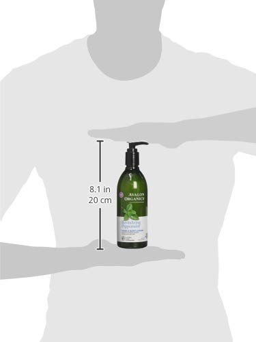 2 Avalon Organics Hand & Body Lotion, Revitalizing Peppermint, 12 Oz