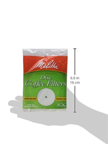 1 Melitta 3.5 Coffee Percolator Disc Filters, White, 100 Pack