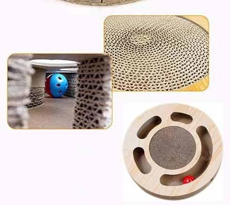 2 Cat Toy 3in 1 Kitten Puzzles Toys for Bored Indoor Cats with Cardboard and 2 Bell Balls Round Cats Scratcher