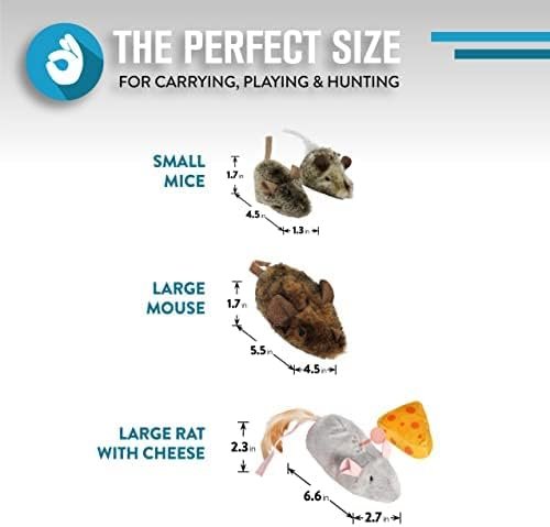 4 OurPets Play-N-Squeak Mouse Hunter Cat Toy (Interactive Cat Toy & Catnip Toy with Real Mouse Electronic Sound) Perfect Toys for Indoor Cats with Catnip