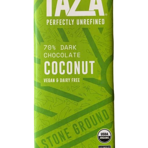 1 Taza Chocolate Organic Amaze Bar 70% Stone Ground, Coconut, 2.5 Ounce (10 Count), Vegan