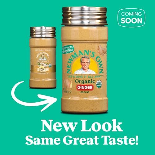 2 Newman's Own Organic Ground Ginger; Great for Baking, Stir-Fries, and Savory Dishes, USDA Certified Organic, Non-GMO, Kosher, 2.09 Oz. Bottle