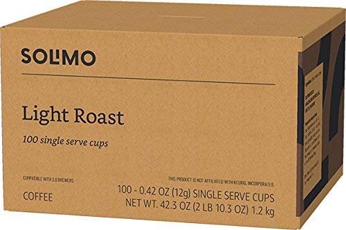 3 Solimo Morning Blend Coffee Pods, Keurig 2.0 K-Cup Compatible, 100 Count