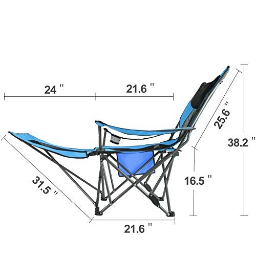 6 OUTDOOR LIVING SUNTIME Camping Folding Portable Mesh Chair with Removabel Footrest