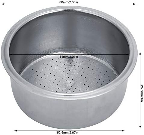 1 Stainless Steel Coffee Machine Accessory: Breville Portafilter Filter Basket, 51mm