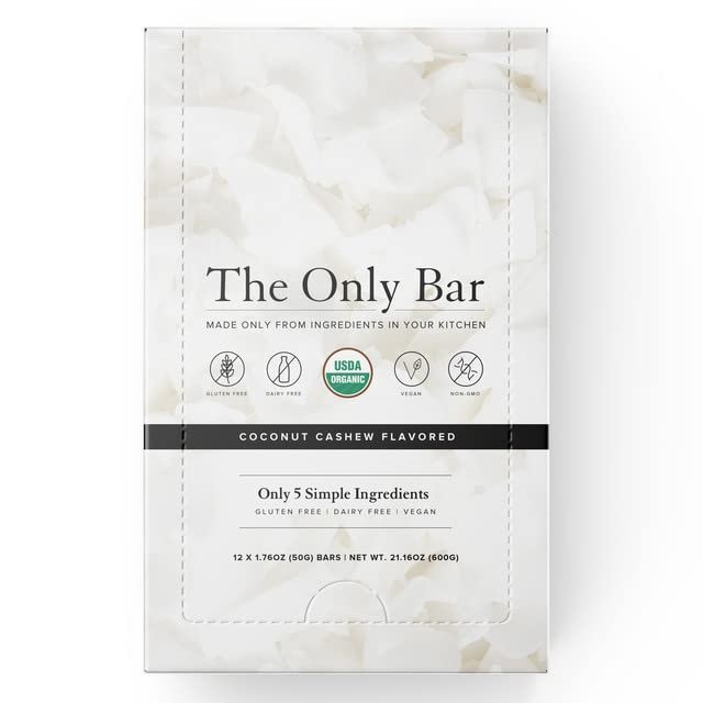 1 Truvani Plant Based Snack Bars | 5g Protein | 12 Pack Coconut Cashew | Organic | Vegan | The Only Bar | Dairy, Soy, and Gluten Free | Individually Wrapped
