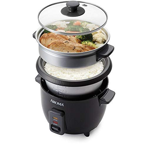 1 Aroma Housewares ARC-363-1NGB 3 Uncooked/6 Cups Cooked Rice Cooker, Steamer, Multicooker, 2-6 cups, Black