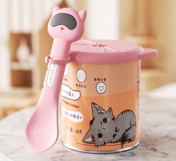 3 CUITIBI Cat Food Can Lids and Spoon,Cat Wet Food Spoon With Silicone Lid - Universal Size Fit Most Standard Size Cans